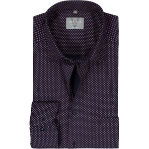 MARVELIS comfort fit overhemd, popeline, rood dessin