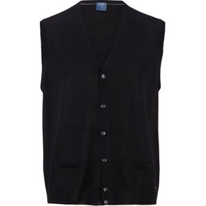 OLYMP modern fit mouwloos vest wol - V-hals - zwart
