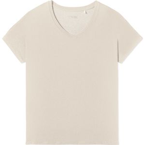 SCHIESSER Mix+Relax T-shirt, dames shirt korte mouw V-hals roomwit - Maat: 34