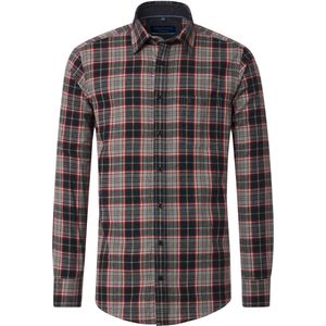 CASA MODA - Sport Comfort Fit - Flanel Overhemd - Grijs Geruit - Strijkvriendelijk