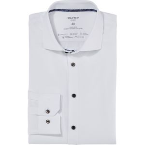 OLYMP 24/7 No. 6 Six super slim fit overhemd, tricot, wit