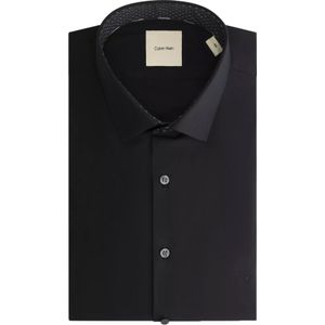 Calvin Klein slim fit overhemd, zwart dessin - Maat: 38 38