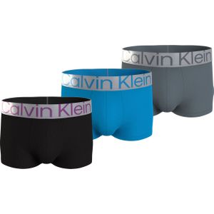 Calvin Klein Trunk (3-pack), heren boxers normale lengte, zwart, kobalt, donkergrijs