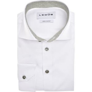 Ledub modern fit overhemd, mouwlengte 72 cm, twill, wit