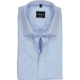 Venti - Overhemd - Blauw - Korte Mouw - 100% Katoen - Kent Kraag - Poplin