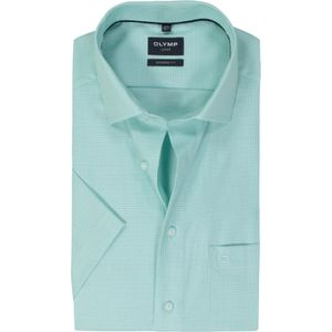 OLYMP modern fit overhemd, korte mouw, structuur, mint groen