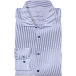 OLYMP 24/7 Level 5 body fit overhemd, Dynamic Flex, wit dessin