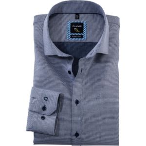 OLYMP No. 6 Six super slim fit overhemd, popeline, marineblauw dessin 38