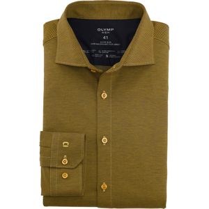 OLYMP 24/7 No. 6 Six super slim fit overhemd, tricot, messing dessin