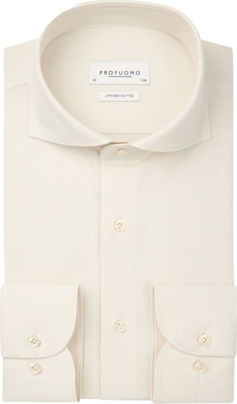 Profuomo - Slim Fit - Heren Overhemd - Offwhite - Jersey