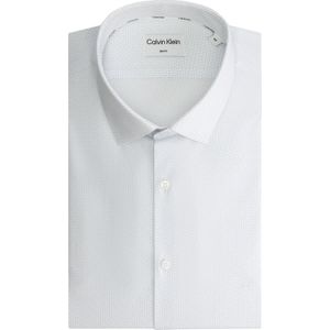 Calvin Klein slim fit overhemd, Geometric Print Slim Shirt, wit dessin 44