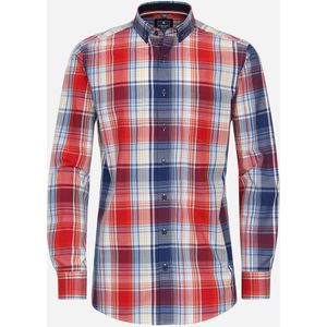 3 voor 99 | Redmond comfort fit overhemd, popeline, rood geruit