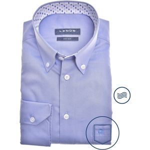 Ledub modern fit overhemd, popeline, middenblauw