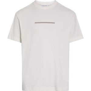 Calvin Klein Color Embossed Logo T-shirt, heren T-shirt korte mouw O-hals, wit -  Maat: XS