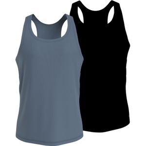Tommy Hilfiger tanktop (2-pack), heren singlet, grijsblauw, zwart