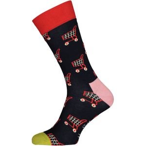 Happy Socks Shop Til You Drop Sock, blauw met rood - Unisex - Maat: 36-40