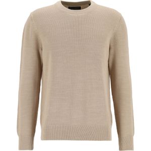 Marc O'Polo regular fit pullover, heren trui katoen met O-hals, beige (middeldik) -  Maat: 3XL