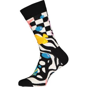 Happy Socks Under The Sea Sock, zwart met wit waterballet met kleur - Unisex - Maat: 36-40