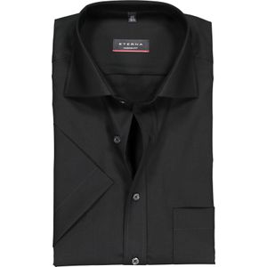 ETERNA modern fit overhemd, korte mouw, poplin heren overhemd, zwart 48