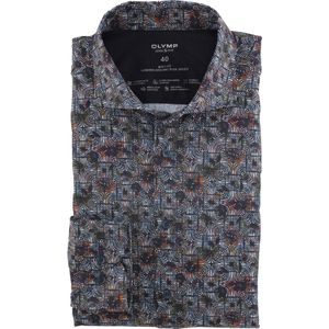 OLYMP Level 5 body fit overhemd, tricot, granaat dessin