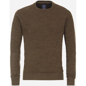 Redmond heren trui katoen, O-hals, bruin (middeldik) -  Maat: 4XL