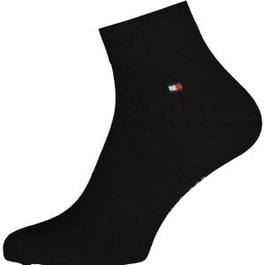 Tommy Hilfiger Quarter Socks (2-pack), herensokken katoen kort, zwart -  Maat: 47-49