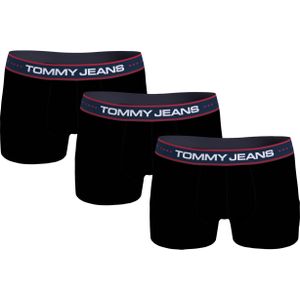 Tommy Hilfiger Jeans heren boxers normale lengte (3-pack), trunk, zwart -  Maat: S