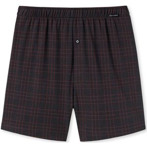 SCHIESSER Fine Interlock boxer (1-pack), heren boxershort fijne interlock met patroon antraciet/rood