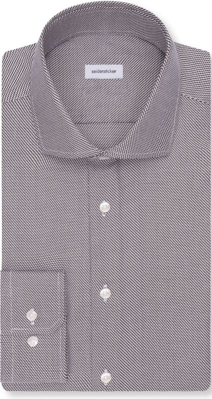 Seidensticker - Businessoverhemd - Bruin - Regular 1/1 Kentkraag - Structuur