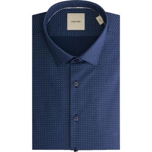 Calvin Klein slim fit overhemd, donker- met lichtblauw dessin