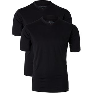 CASA MODA T-shirts (2-pack), V-neck, zwart -  Maat: 6XL