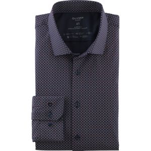 OLYMP 24/7 No. 6 Six super slim fit overhemd, Dynamic Flex, rood dessin