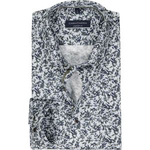 CASA MODA comfort fit overhemd, popeline, groen dessin