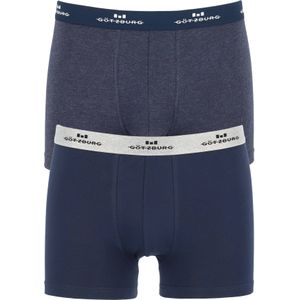 Gotzburg heren boxers (2-pack), normale lengte, donkerblauw en blauw melange