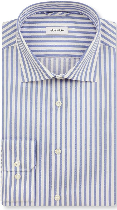 Seidensticker - Businessoverhemd - Zwart - Slim 1/1 Kent Kraag - Gestreept