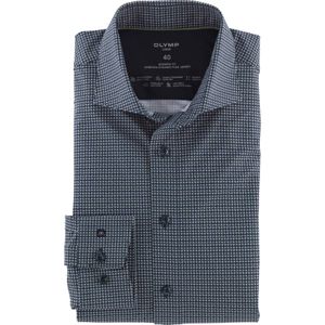 OLYMP Luxor 24/7 modern fit overhemd, tricot, lindegroen dessin