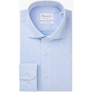 Michaelis slim fit heren overhemd, dobby, blauw dessin