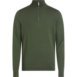 Calvin Klein heren schipperstrui wol, Merino Quarter Zip, groen -  Maat: XXL