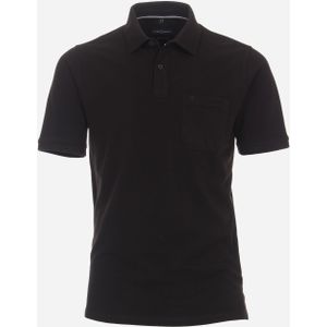 CASA MODA comfort fit heren polo, zwart -  Maat: L