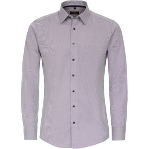 3 voor 99 | Redmond modern fit overhemd, structuur, rood met blauw en wit