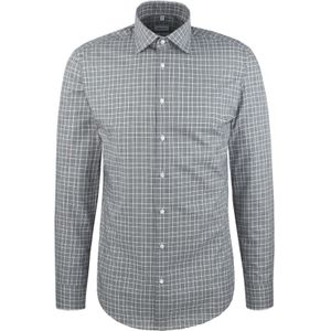 Seidensticker slim fit overhemd, popeline, blauw geruit