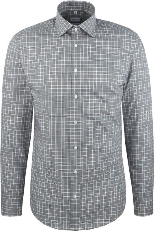 Seidensticker slim fit overhemd, popeline, blauw geruit