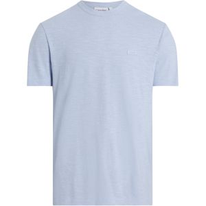 Calvin Klein Cotton Linen T-shirt, heren T-shirt korte mouw O-hals, blauw -  Maat: 3XL