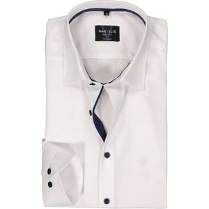 MARVELIS body fit overhemd, mouwlengte 7, popeline, wit