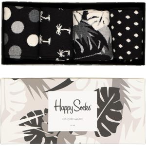 Happy Socks sokken, Happy Black White Gift Box (4-pack) - Unisex - Maat: 36-40