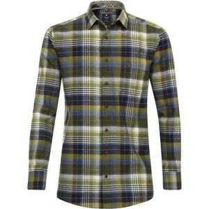 Redmond - Modern Fit - Overhemd - Groen - Blauw - Wit Geruit - Strijkvriendelijk - Boordmaat: 45 - 46