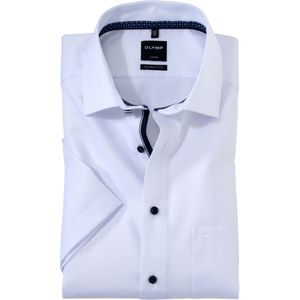 OLYMP Luxor modern fit overhemd, korte mouw, structuur, wit dessin