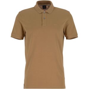 BOSS Pallas regular fit polo, pique, bruin -  Maat: 6XL