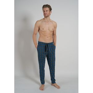 TOM TAILOR heren pyjama- of loungebroek, middenblauw geruit -  Maat: XL
