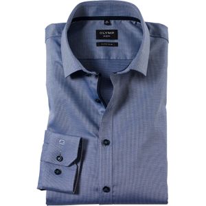 OLYMP No. 6 Six super slim fit overhemd, mouwlengte 7, dobby, koningsblauw